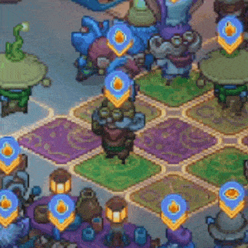 a screenshot of a video game with a bunch of monsters standing around .