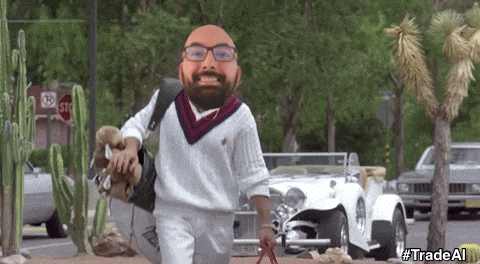 a man with glasses and a beard is walking a dog on a leash
