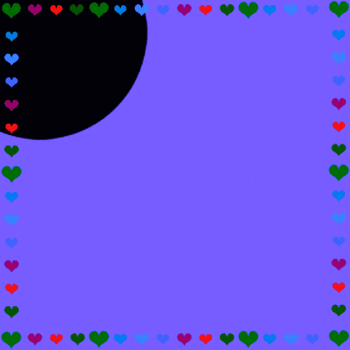 a purple background with arabic writing and hearts around