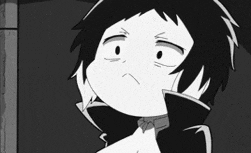 a black and white drawing of a person with their hand on their chin and a serious look on their face .