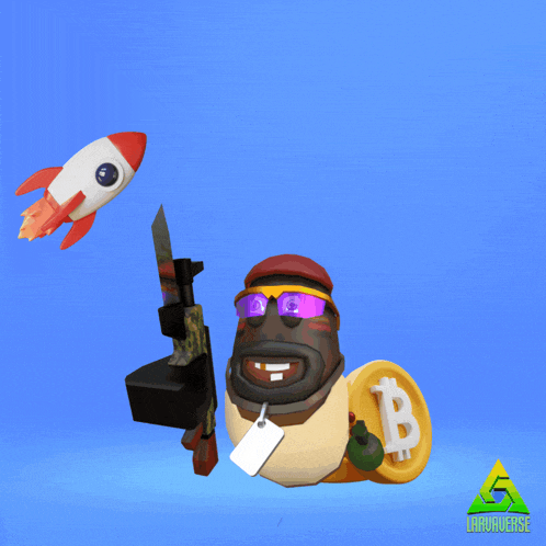 a picture of a man with a rocket and the words pump it up on it