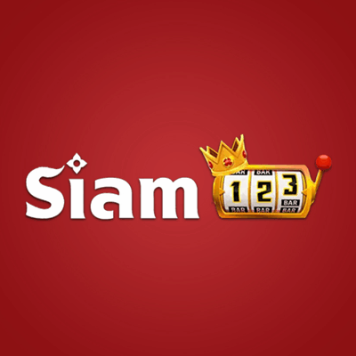 a red background with the word siam and a slot machine