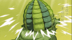 a cartoon drawing of a green monster with chinese writing on it