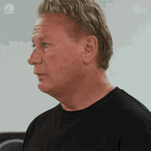 a man 's face is shown in a bar rescue video