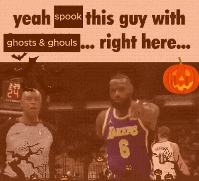 a poster that says yeah spook this guy with ghosts and ghouls