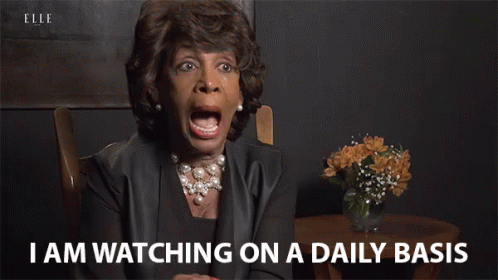 I Am Watching On A Daily Basis GIF - Maxine Waters Auntie Maxine Elle Magazine GIFs