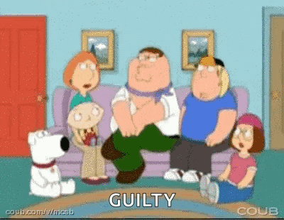 a family guy cartoon shows a man sitting on a couch