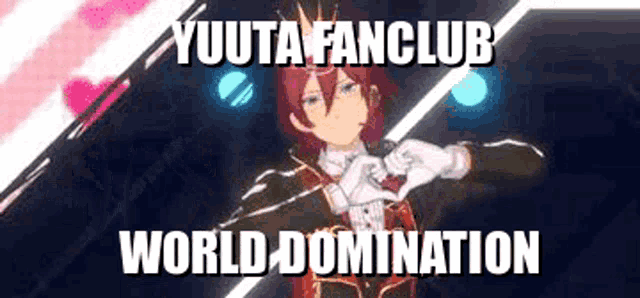a man with red hair and a crown is making a heart shape with his hands in a video game .