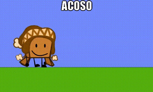 two cartoon characters are standing next to each other on a grassy field and one of them is wearing a hat .