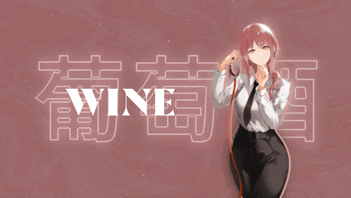 a pink background with the word wine written in white