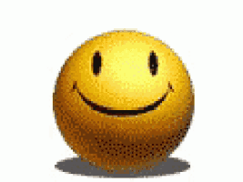 a smiley face is floating in the air with a shadow on a white background .