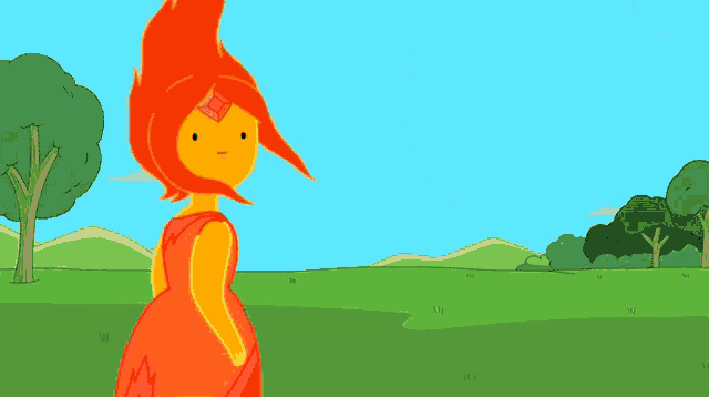 a cartoon illustration of a fire princess