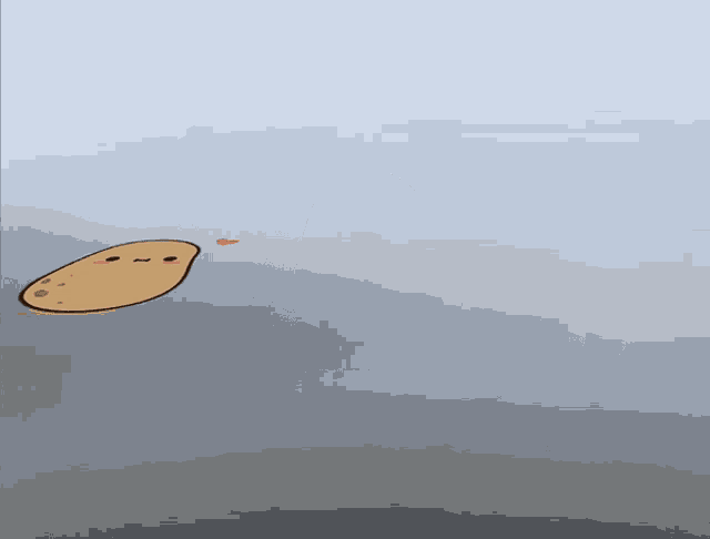 a drawing of a potato with a heart in the background