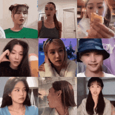 a collage of photos of a woman with the word joy on the bottom right