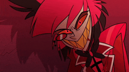 a close up of a cartoon character with red hair