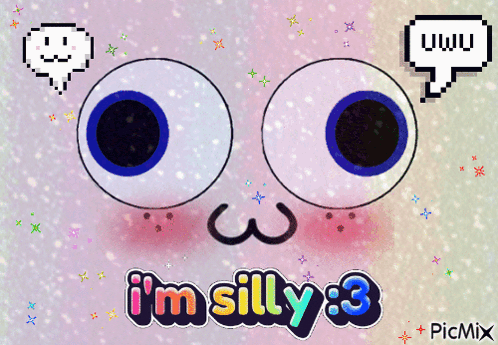 a drawing of a face with the words i 'm silly 3 on it