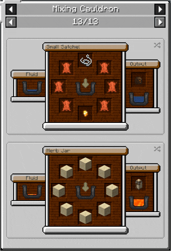 a screenshot of a game called mixing cauldron showing a small catcher and herb jar
