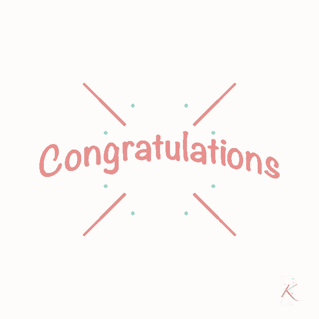 the word congratulations is surrounded by dots on a white background