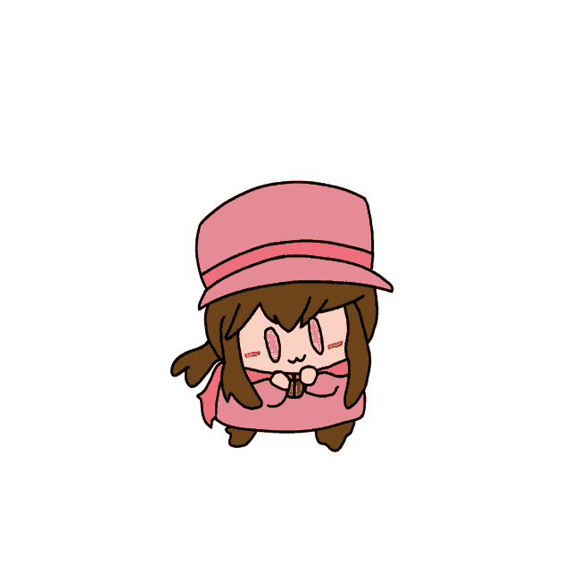 a drawing of a girl wearing a pink hat and scarf