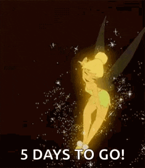 a picture of a fairy with the words 5 days to go .