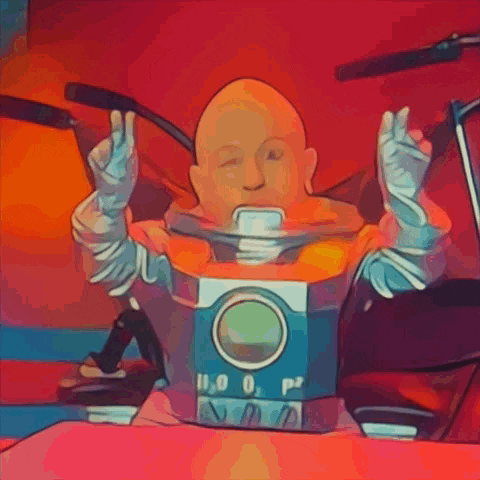 a cartoon drawing of a man in a space suit with the number 11 on it