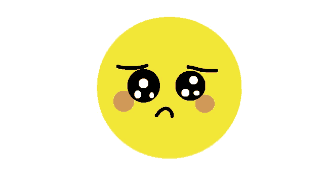 a yellow smiley face with pink cheeks and black eyes