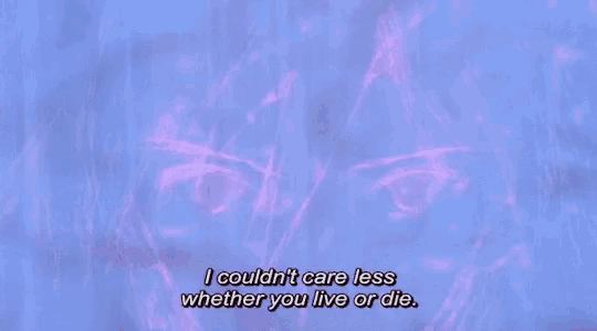 a colorful background with the words i could n't care less whether you live or die