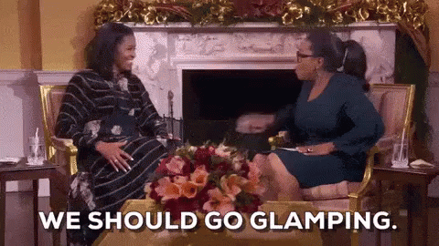 We Should Go Glamping GIF - Glamping Glam Camping Not Camping GIFs