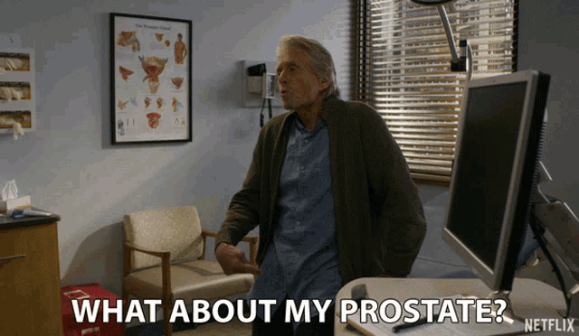 a man in a doctor 's office is asking what about his prostate