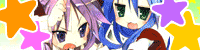 a picture of two anime girls with stars in the background