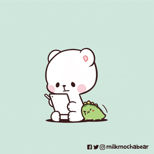 a cartoon of a frog and a rabbit with the hashtag milkmochabear on the bottom