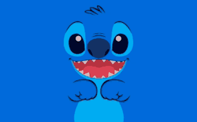 a blue cartoon character with sharp teeth and a heart on his head