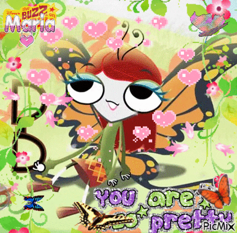 a picture of a butterfly with the words " you are pretty "