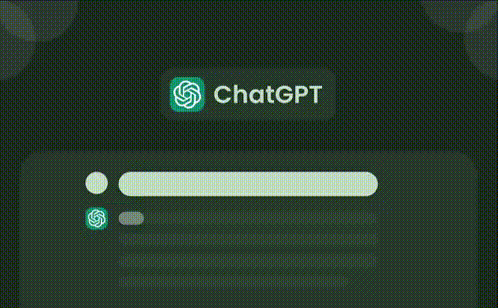 a screenshot of a chat gpt app with a green icon on a black background .