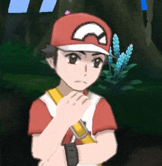 a cartoon character with a red hat and a yellow strap
