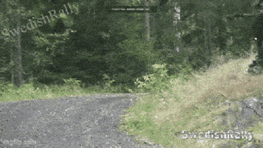 a video of a swedish rally is being displayed on a screen