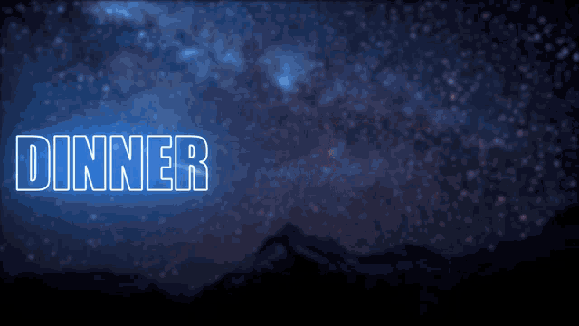 the word gaming is lit up against a starry sky