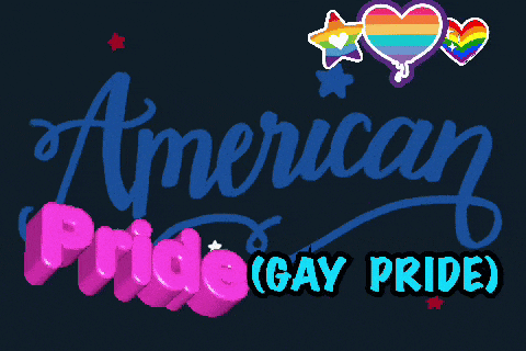 a blue and pink sign that says american pride