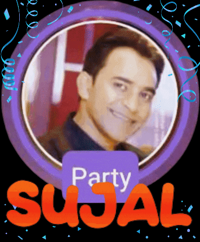 a picture of a man in a purple circle with the name sujal