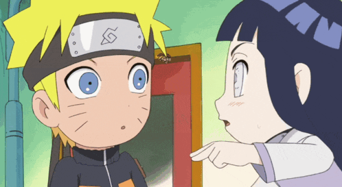 a cartoon character with the letter g on his headband is talking to another character