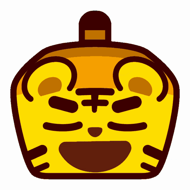 a cartoon drawing of a tiger with a smile on its face