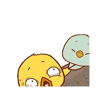 a cartoon duck is standing next to a rock and looking at the camera .