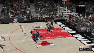 a basketball game is being played at the chicago bulls stadium