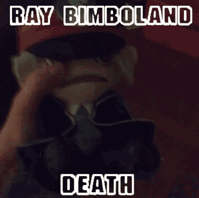 a poster for ray bimboland shows a black background