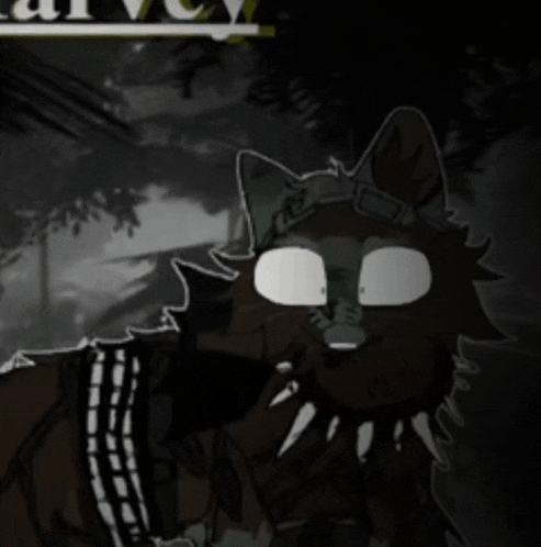 a black and white drawing of a cat with the word raven on the bottom left