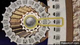 a drawing of a gear with a circle of gears around it