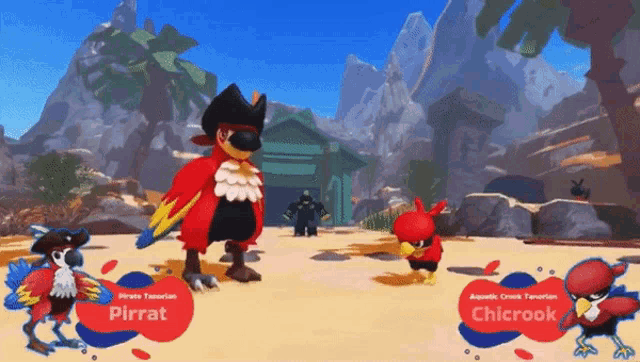 pirrat and chicrook are two of the birds in this game