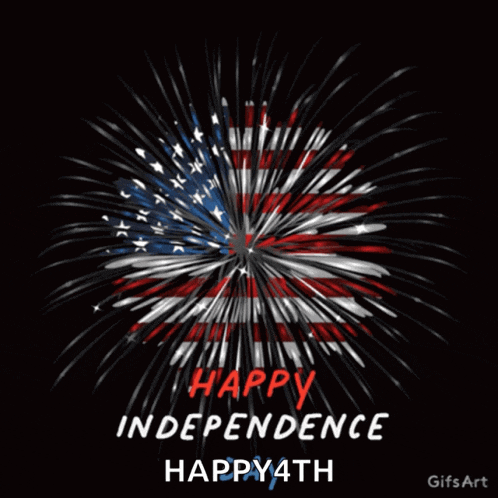a gif that says happy independence happy 4th