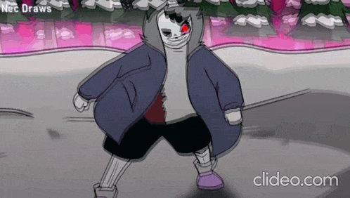 a cartoon of a skeleton with red eyes and the words nec draws at the top