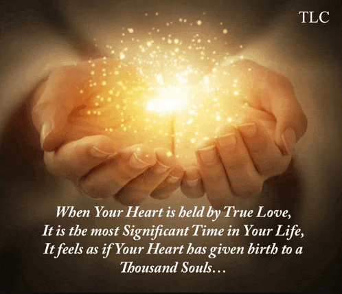 a person holding a light in their hands with a quote from tlc on the bottom